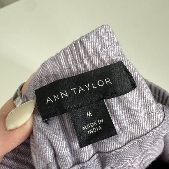 Ann Taylor Womens Pants Medium Pastel Purple Wide Leg Trouser High Rise Career - Picture 10 of 11